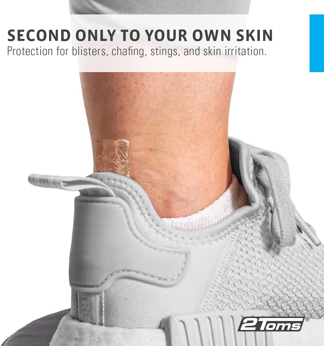 2Toms Skin-On-Skin Soothing Hydrogel Square Pads for Blister Protection and Skin Pain Relief, 200 Squares (1") image number 1