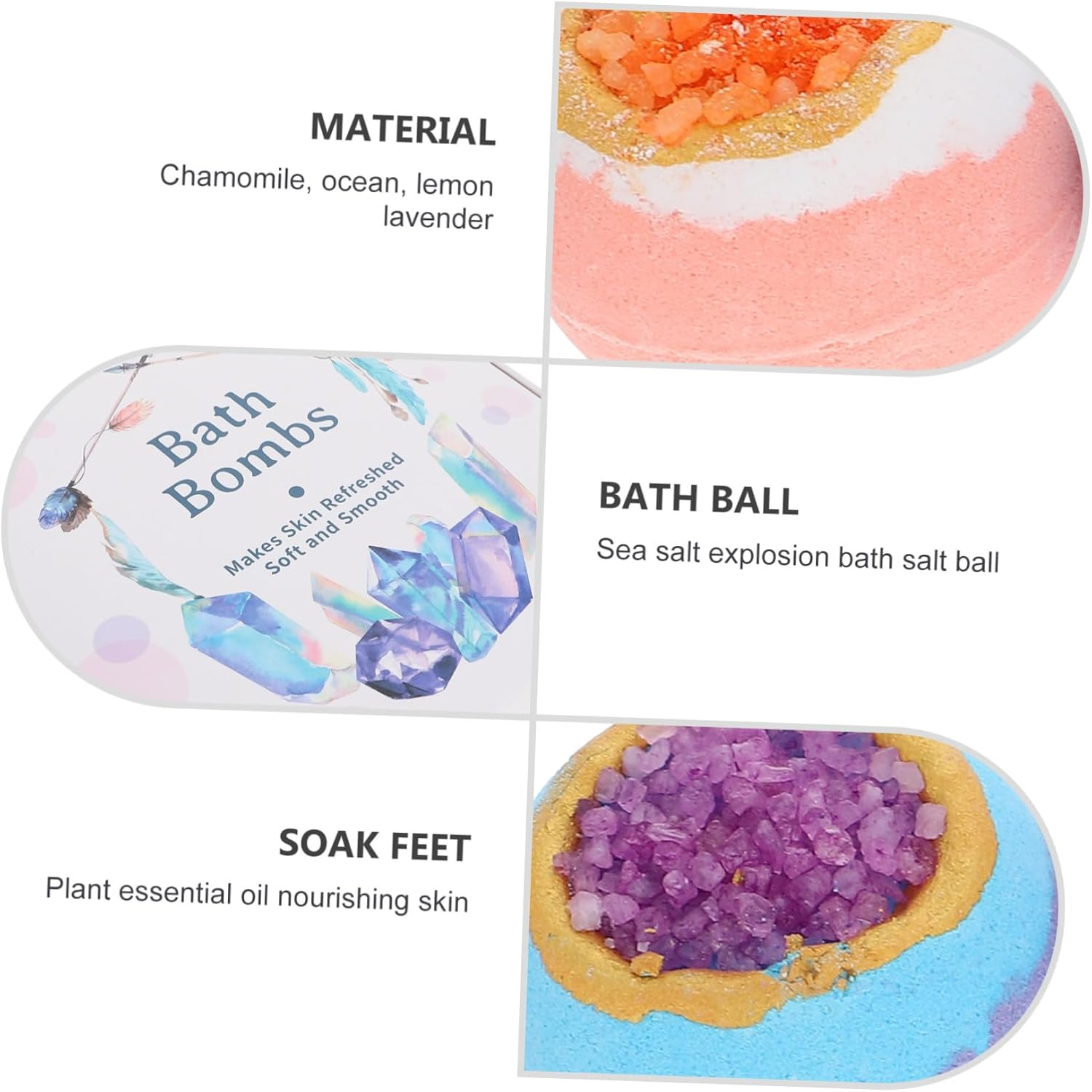 IWOWHERO 4Pcs Boys and Girls Bubble Dead Sea Bath Balls Exfoliating Moisturizing for Rejuvenating Skin