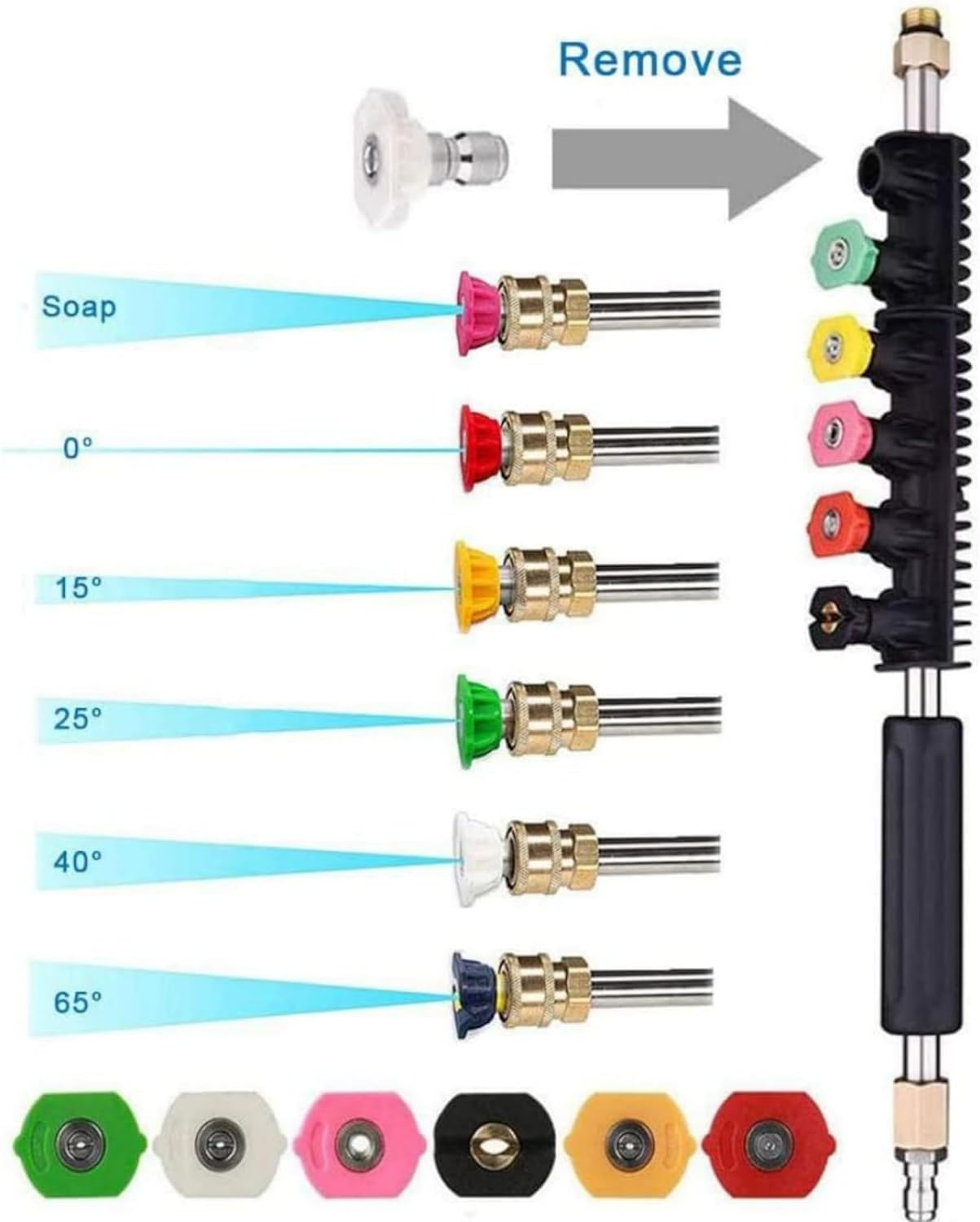 Gutter Cleaning Tools Pressure Washer Extension Wands - 120 Inch Telescoping Power Washer Gutter Cleaning Tool with 6 Nozzle Tips, Window Cleaner Attachment image number 3