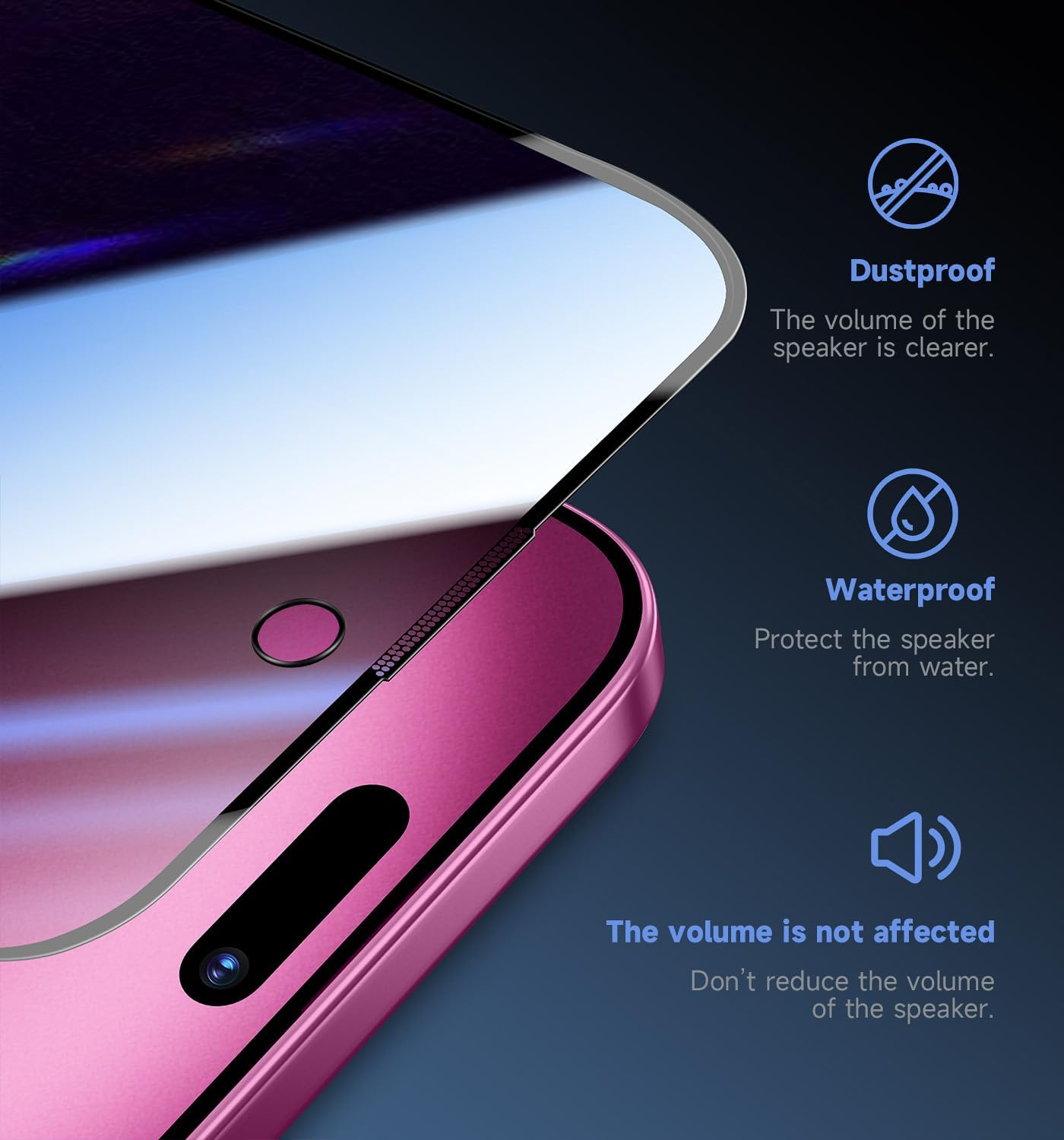 MAGIC JOHN 2 Pack for Iphone 16 plus 6.7 Inch Privacy Tempered Glass Screen Protector, Auto Dust-Elimination, Bubble Free, HD Clear, Easy Installation image number 4