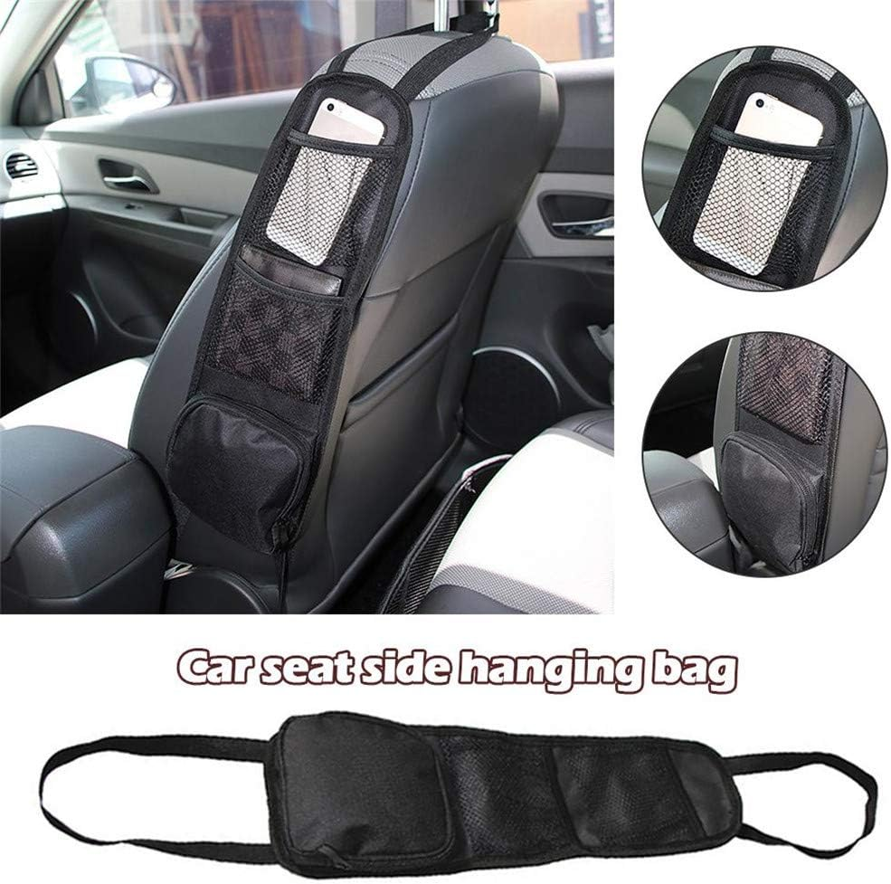 Kartisen Car Seat Side Organizer, Automobile Seat Storage Hanging Bag, Multi-Pocket Drink Holder, Mesh Pocket Car Seat Phone Holder for Cars/Truck (Black) image number 4