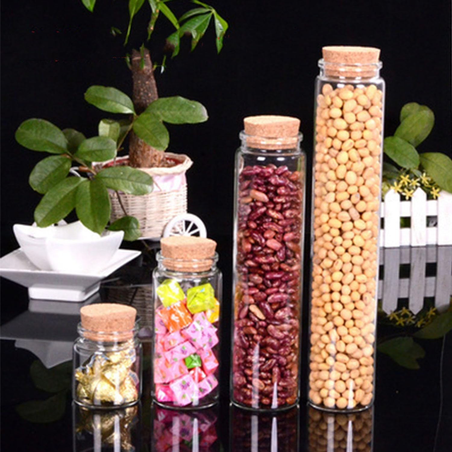 24 Pcs Corked Glass Baby Teeth Hair Keepsake Bottles Mini Wishing Jars for DIY Decoration for Preserving Memories, Glass Bottles Cork Stoppers Decoration Mini Glass Vials Cork Message Bottle image number 1