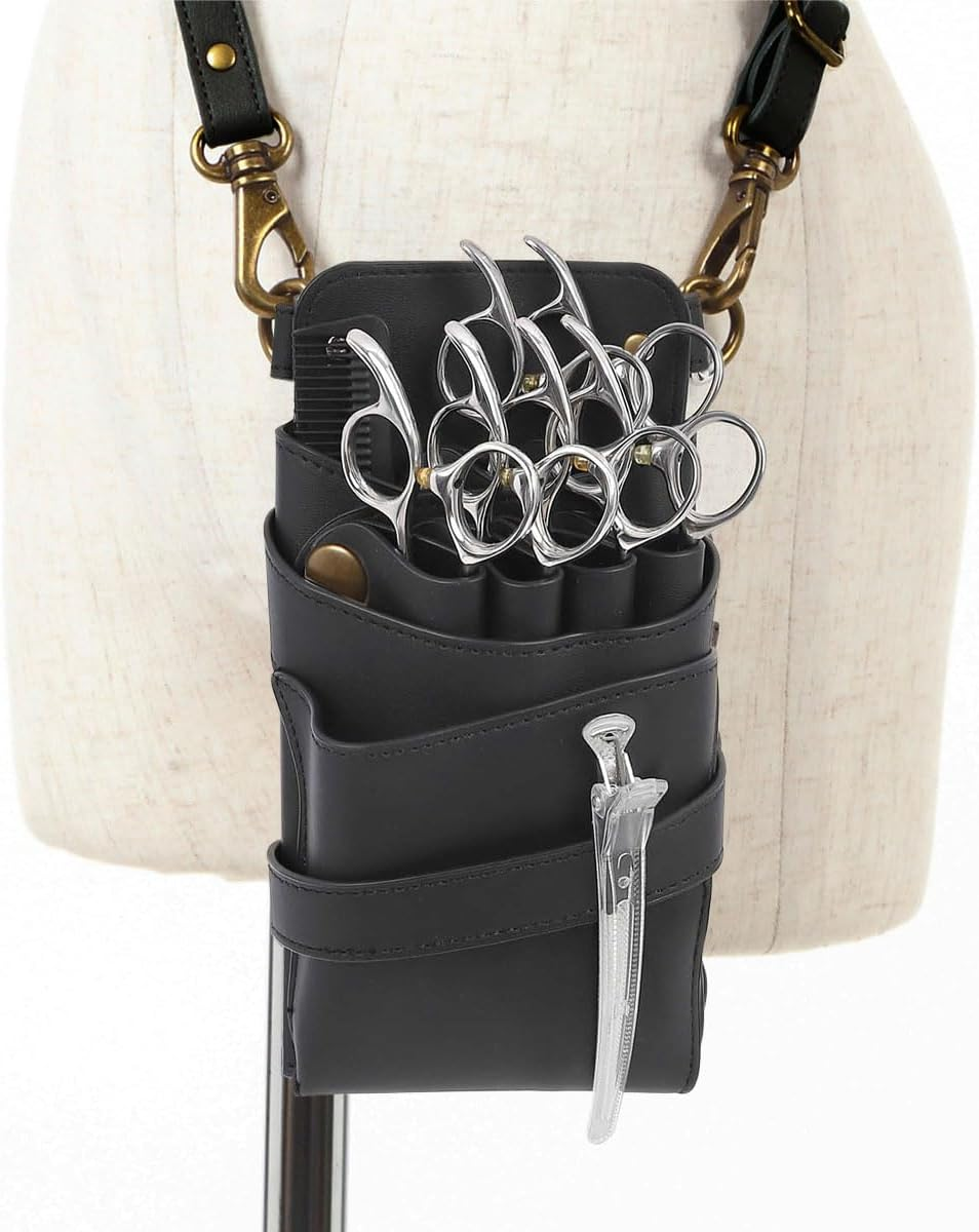 Deeds 4-6 Scissor Case Siena Black Antique Gold Hardware S-419 image number 3