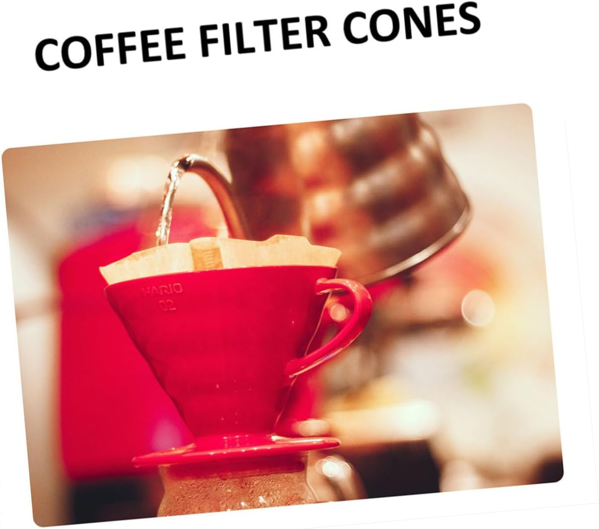 UKCOCO 100Pcs Cone Coffee Filters Paper Set Espresso Filters for Coffee Makers for Brewing Tea Easy to Use Fits Drippers Enhance Flavor image number 1