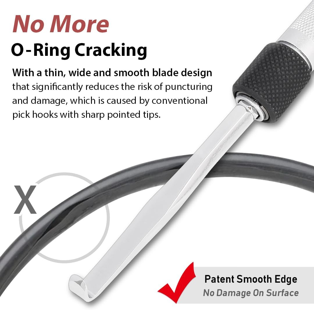 FIRSTINFO F3282 Patented 3-Piece O-Ring Seal Pick Hook Set, O-Ring Seal Gasket Pick Hooks Puller Remover Tool image number 6