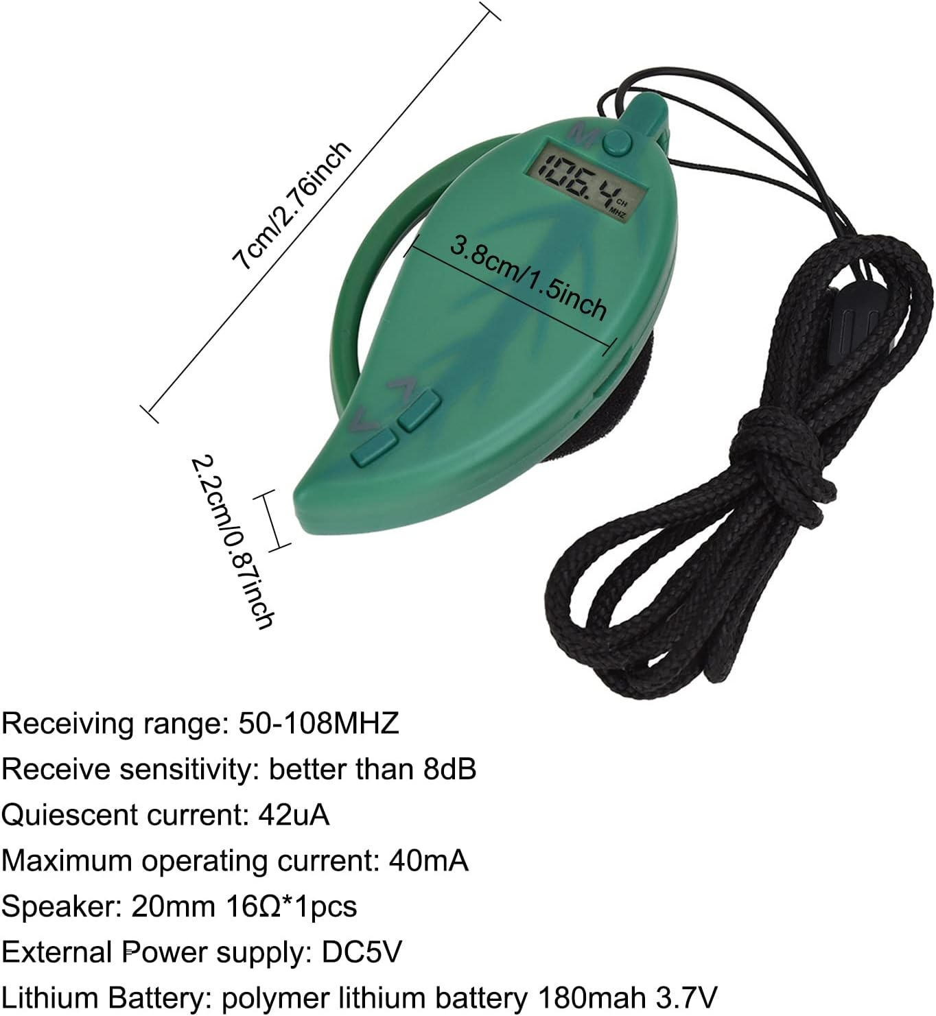 Ear-Mounted FM Radio Wireless Headphones FM Radio Over-Ear Stereo Earphone Headset for Computer Phone Outdoor Sports with 3.5MM Earphone ALKOY image number 1