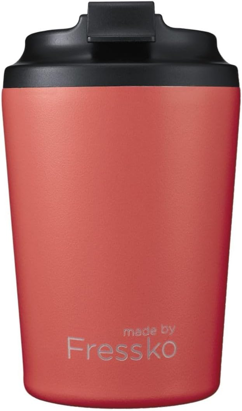 Made by Fressko Reusable Coffee Cup - Stainless Steel Insulated Mug - Leak Proof Travel Cup for Hot/Cold Drinks - 3 Hr Heat Retention - Fits Car Holders & Coffee Machines - Watermelon - 8Oz 227Ml image number 2