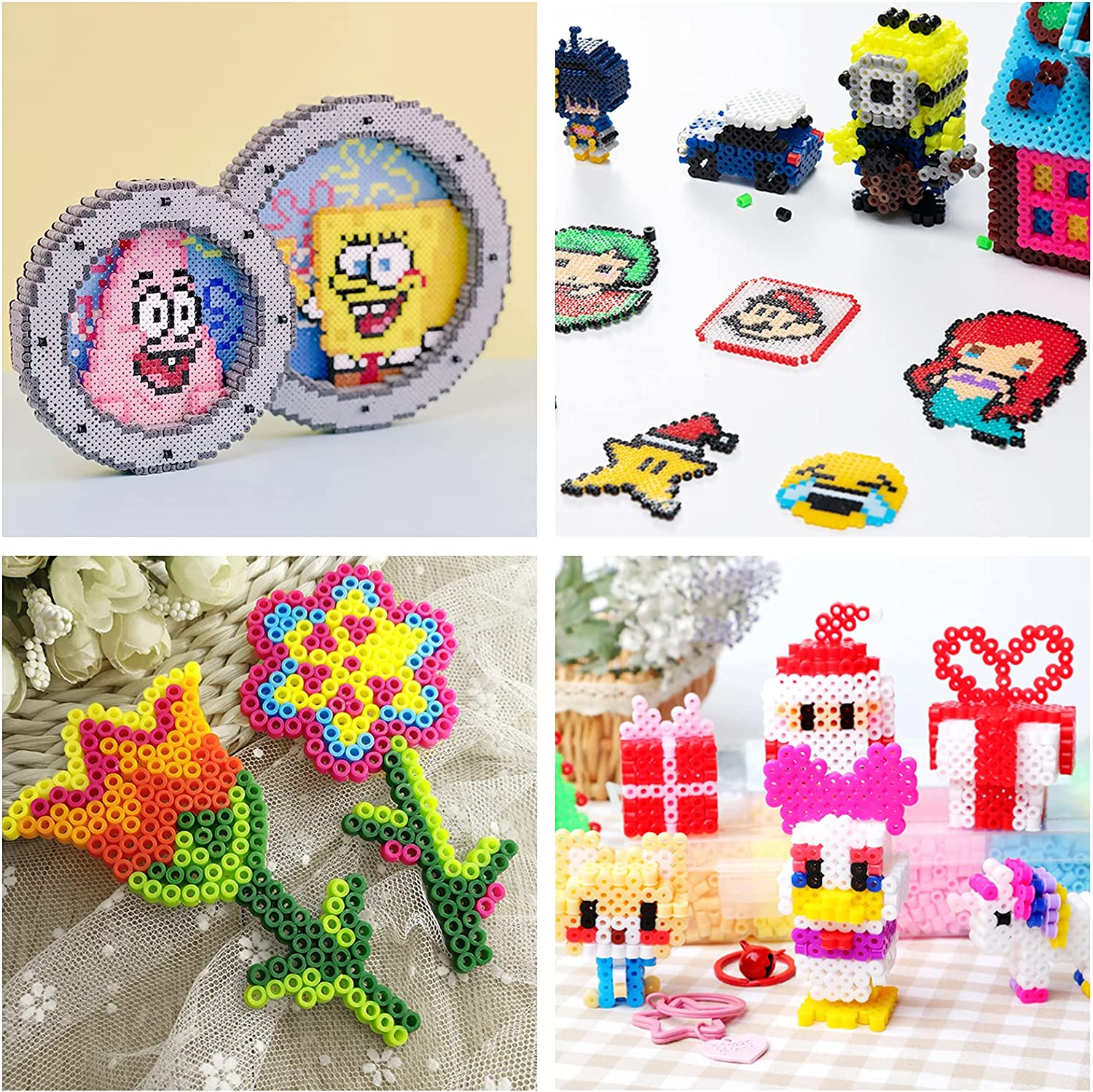 YEESON 6 Pieces Large Square Fuse Beads Boards,5Mm Plastic Beads Boards Suitable for Children DIY Handmade Craft Beads image number 1