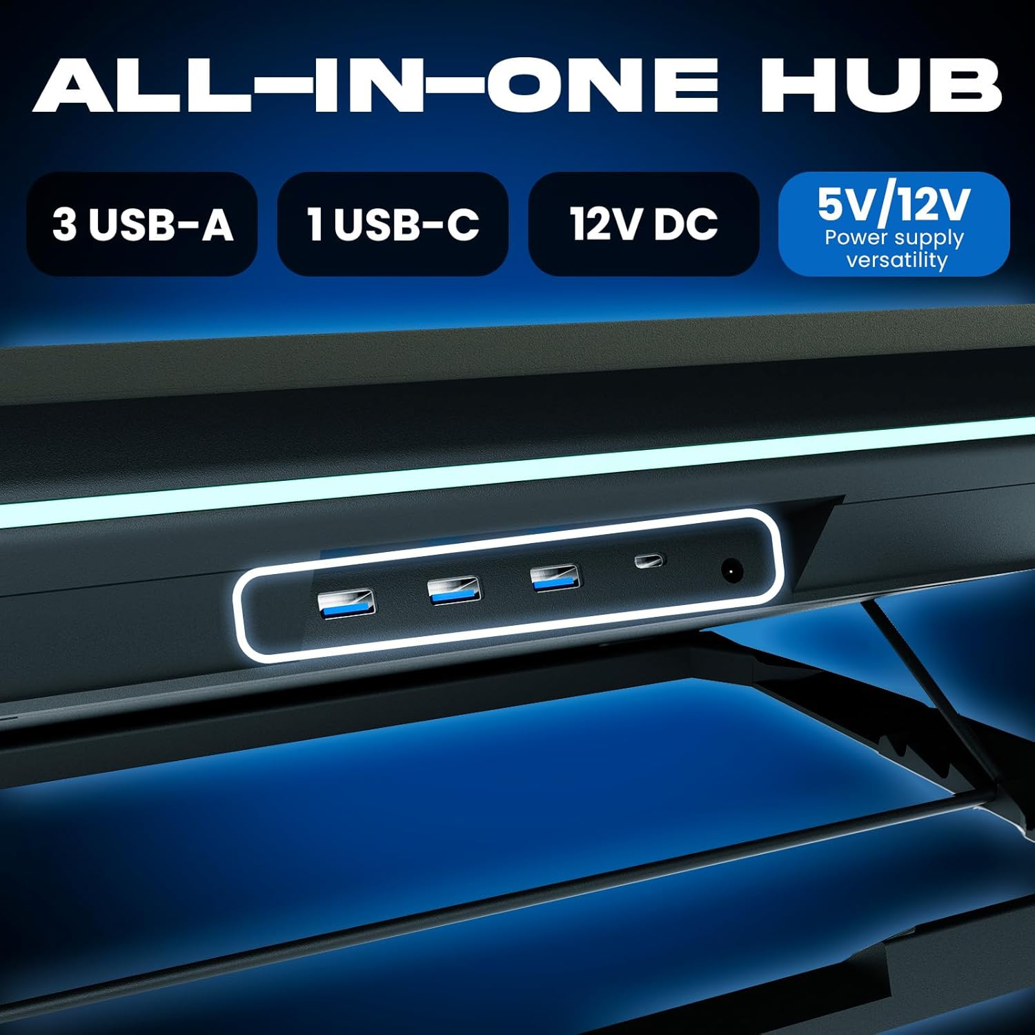 KLIM Turbofrost - Gaming Laptop Cooling Pad - 4 Powerful Turbo Fans - 4 X 4000 RPM, Laptop Cooler 2 Power Modes USB-C/DC, Dynamic RGB, 4-Ports USB, Sealed Foam for Fast Cooling for Laptops up to 17In image number 1