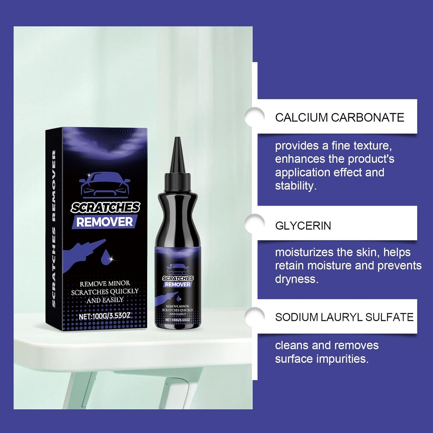 Car Scratch Remover | Automotive Paint Polishing Product,Auto Scratch Repair Agent | for Truck Enthusiasts Detailers Fleet Managers RV SUV Sedan Door Bumper image number 4