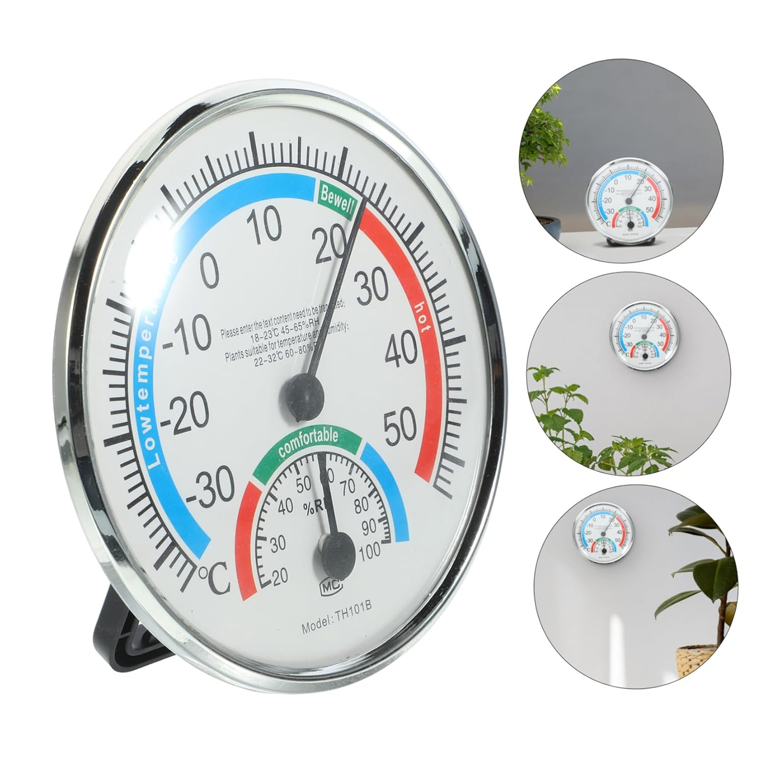 Hanging Indoor Outdoor Thermometer Hygrometer with Clear Background Practical Temperature Humidity Gauge for Home Workshop Easy Wall Installation image number 6