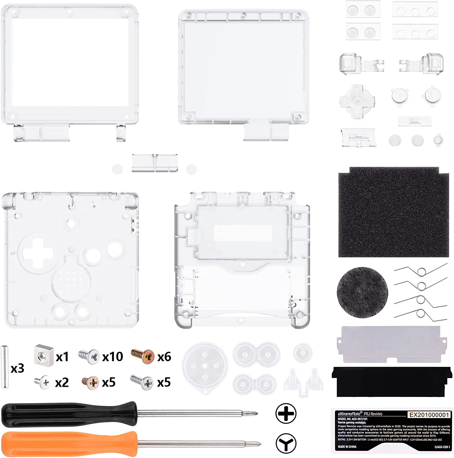 IPS Ready Upgraded Extremerate Clear Lime Green Custom Replacement Housing Shell for Gameboy Advance SP GBA SP &ndash; Compatible with Both IPS & Standard LCD &ndash; Console & Screen NOT Included