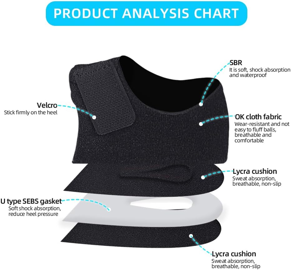 Heel Cups for Heel Pain, Heel Protectors, Heel Cushion Support for Women and Men (Large, Beige) image number 4