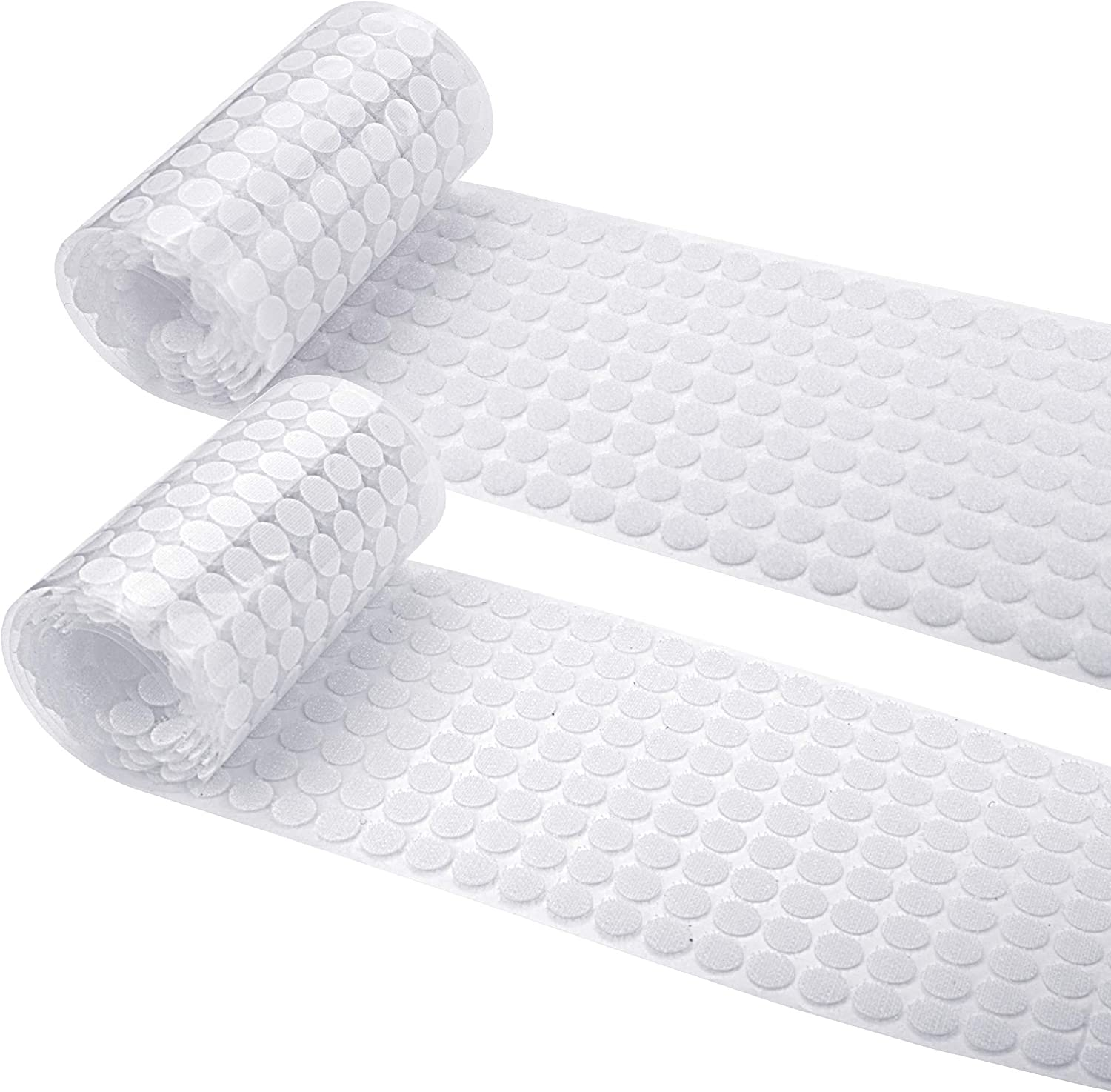 1008Pcs 2/5" （10Mm） Diameter Sticky Back Coins Hook and Loop Self Adhesive Dots Tapes，White