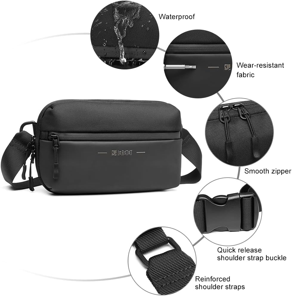 Waist Fanny Pack Men Fashion Bum Bag with Adjustable Belt for Sport Running Hiking Jogging Men （Black image number 5