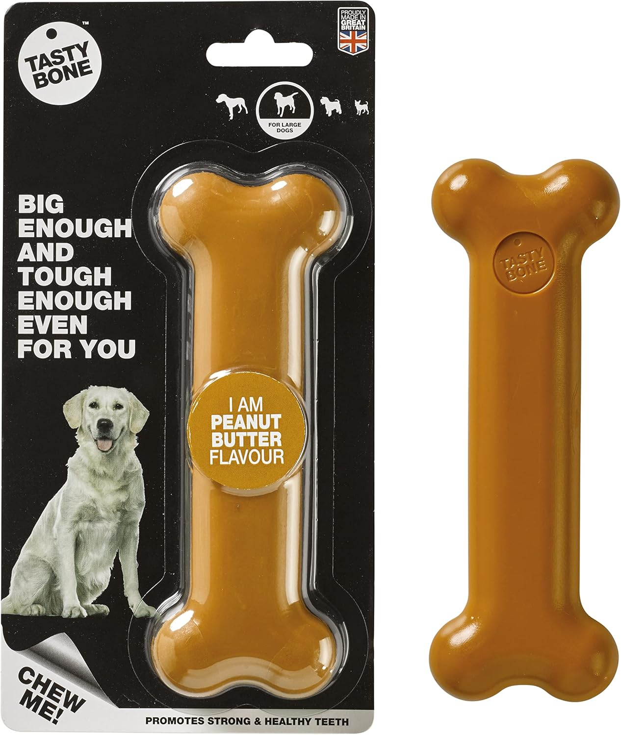 Tasty Bone Nylon Peanut Butter Dog Chew Toy Bone Large image number 2
