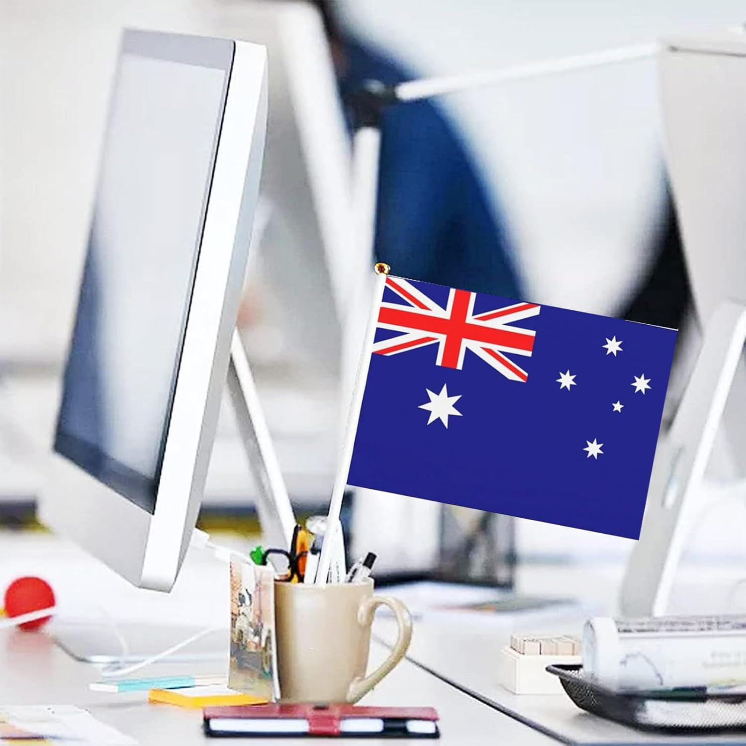 Handheld Australian Flag,Yqqzq 24Pcs Vivid Color and Fade Resistant Handheld Mini Flag image number 5