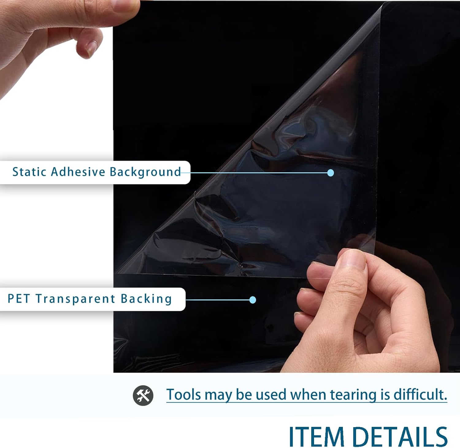 Aquarium Background Black Static Cling Fish Tank Decorations Self Adhesive Backdrop Aquarium Decorations for Home or Office 78.7X11.8 Inches image number 4