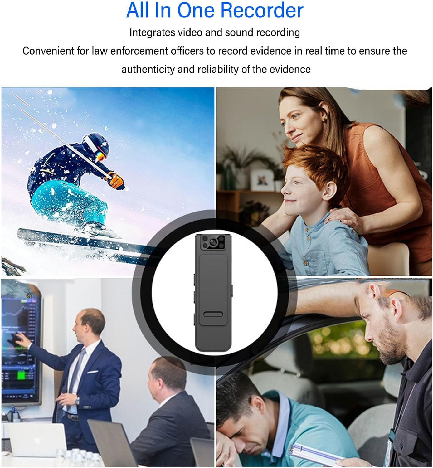 Mini Body Camera, 1080P HD Night Vision Wearable Camcorder, Wifi Nanny Small Cam with 90&deg; Rotatable Lens, Back Clip, Built in 4 Infrared Lights, for Law Enforcement Sports