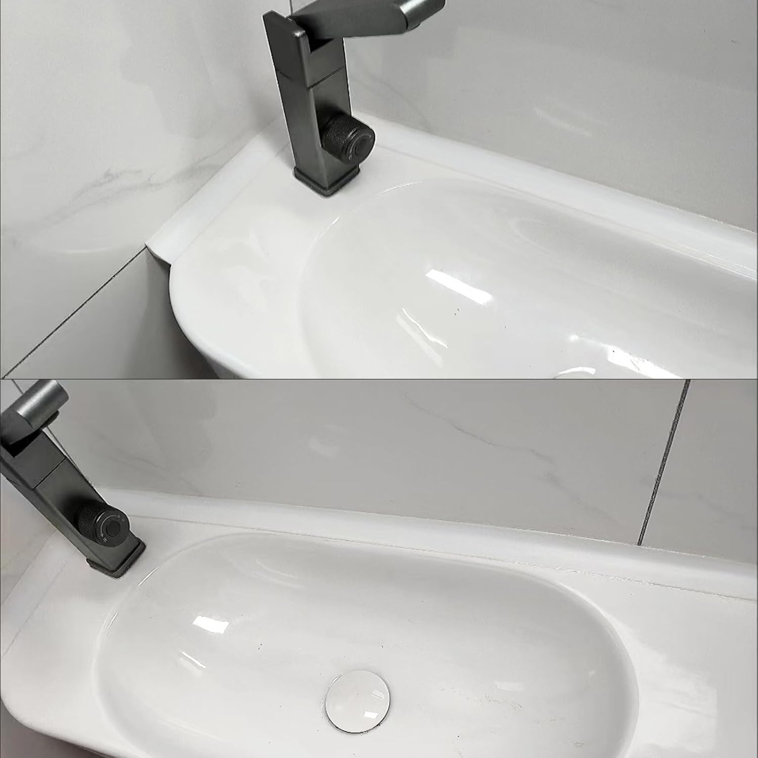 Bath Sealant Strip, Shower Seal Strip, Self-Adhesive Sealant Tape, Shower Threshold Water Barrier for Sink, Bathtub, Wet Room Floor (White(2M)) image number 6