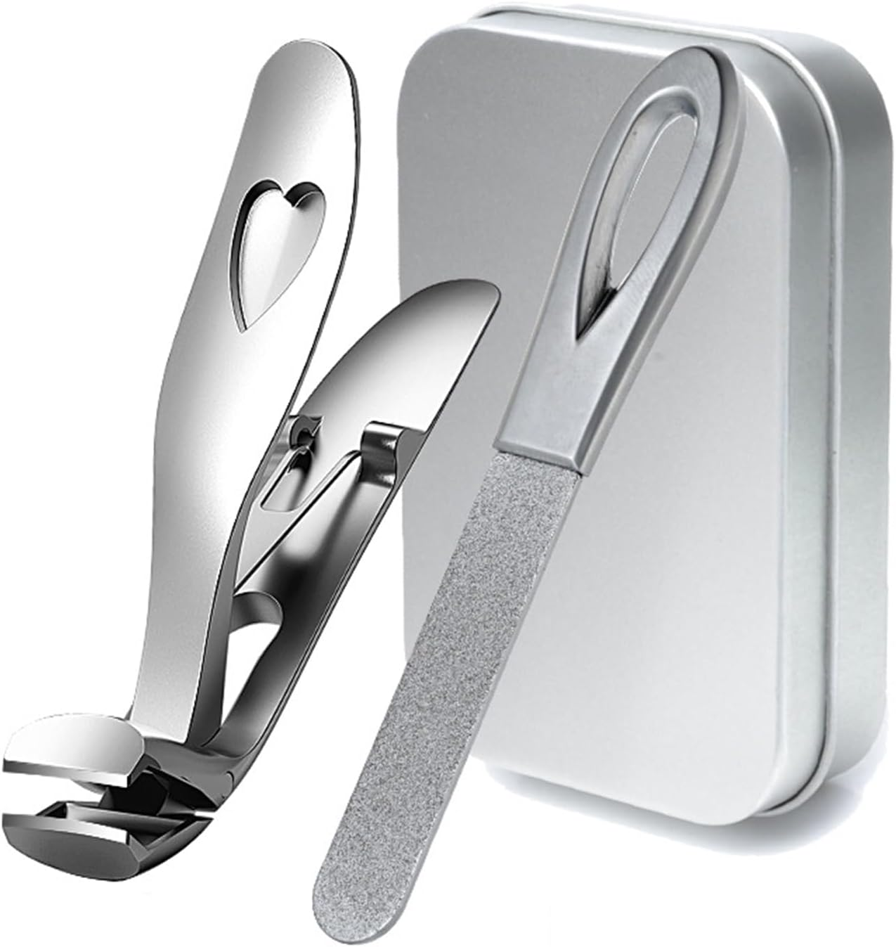 Ultra Wide Jaw Opening Nail Clippers Set, Toenail Clippers for Thick Nails, Heavy Duty Nail Cutter, Stainless Steel Toe Nail Clippers for Seniors, Men & Women Manicure,Pedicure,Big(Sliver)