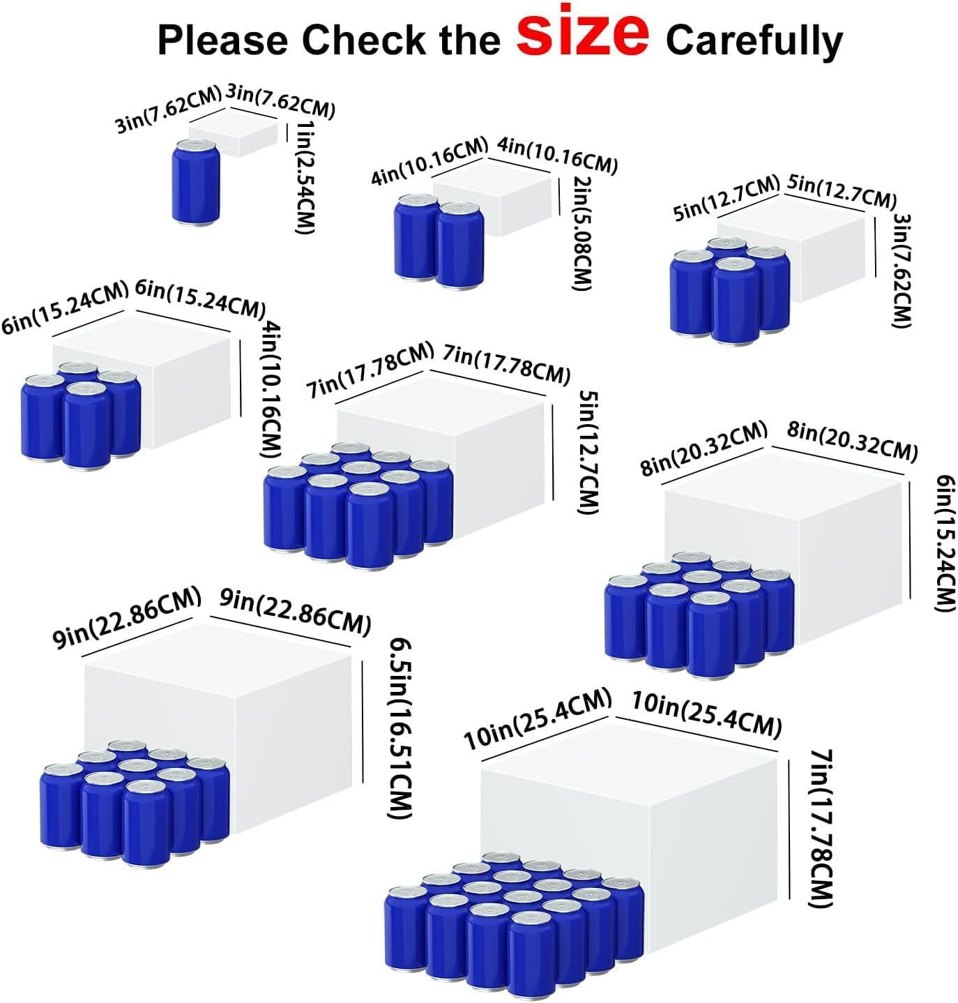 8 Pack White Acrylic Boxes for Display as Buffet Risers and Stands, Food Risers for Party, Table, Cupcake, Candy, Brunch, Jewelry, Decor (White) - Clear image number 3