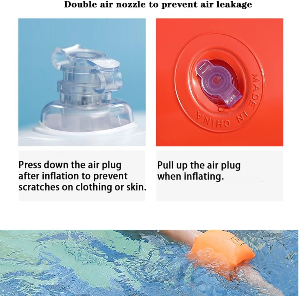 Zningesxi 2 Pack Arm Swimming Floaties Adult Armlets Sleeves Rings Tube Floater Arm Swim Bands Float PVC Inflatable - Yellow