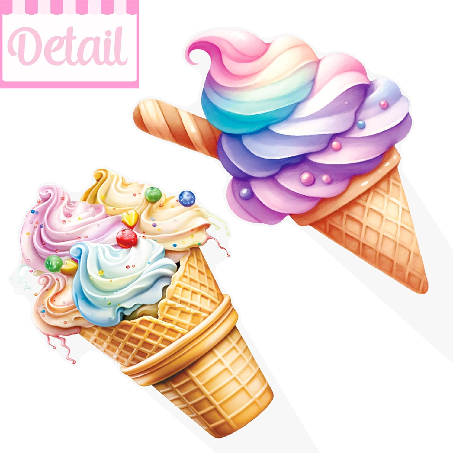 Ice Cream Theme Cupcake Toppers for Summer Party Decorations image number 1