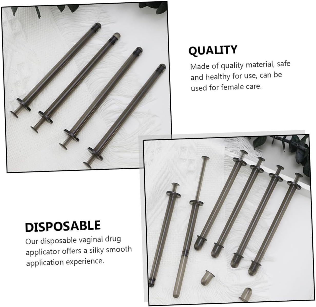 Healeved 20Pcs Disposable Female Applicators for Medicine Compact Lightweight Safe Material for Creams Suppositories Convenient Intimate Health