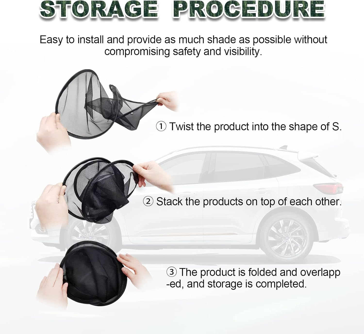 2 Pack Car Window Shade, Universal Side Window Cling Sunshade for Baby, Kids, and Pets from UV Rays and Sun Glare image number 1