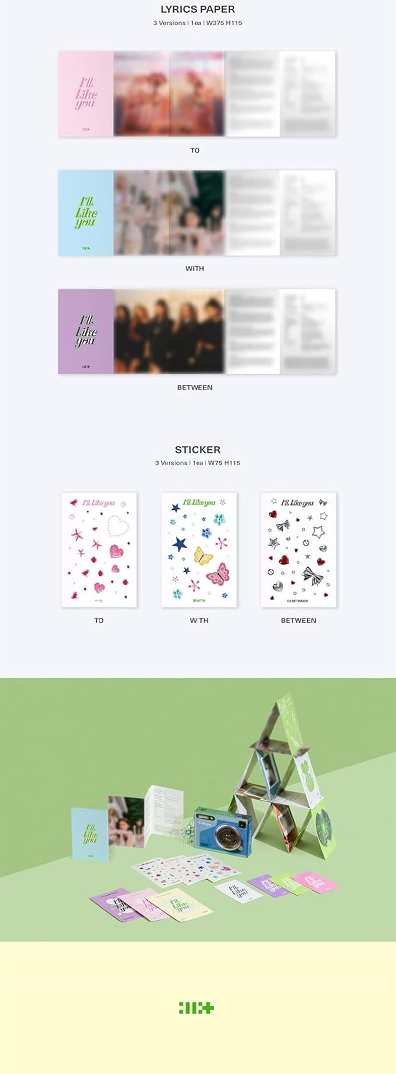 ILLIT I'Ll like You 2Nd Mini Album GLLIT Random Version Mini Cd+1Ea Keyring+40P Photo+1P Q&A Photocard+1P Photocard+1P Lyrics Paper+1Ea Sticker+Tracking Sealed