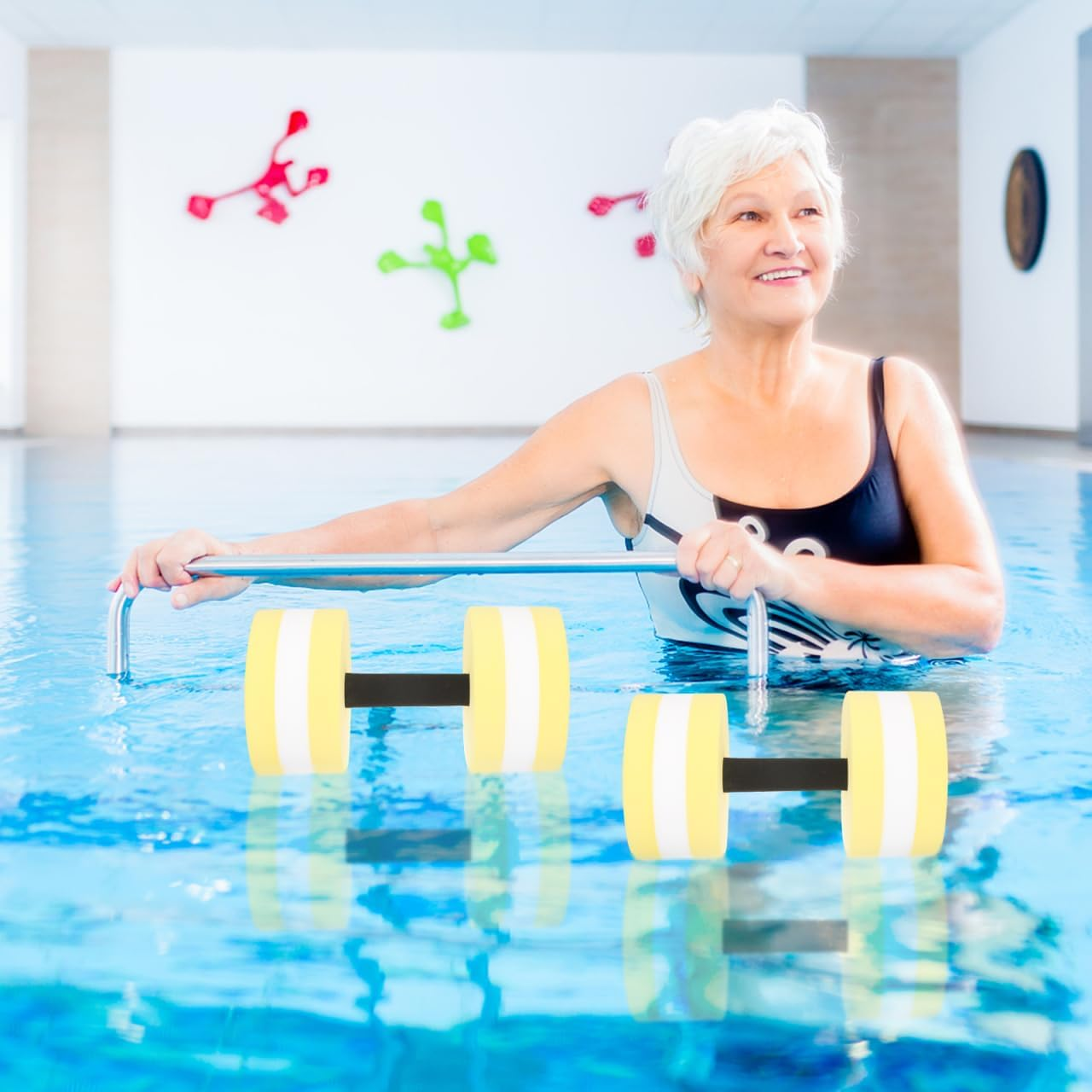 2Pcs Eva Foam Water Weights - Floating Dumbbells for Aquatic Fitness, Lightweight and Portable Exercise & Fitness Dumbbells Dumbbells Adjustable Dumbbell Aquatic Exercise Dumbbell