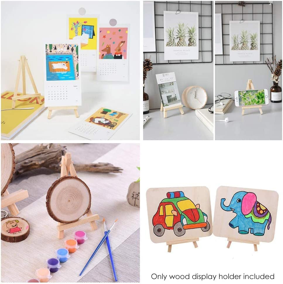 [Mini 6 Inch] Wood Easel 12 Pieces Desk Display Easel Stand for Paintings Cards Photos image number 3