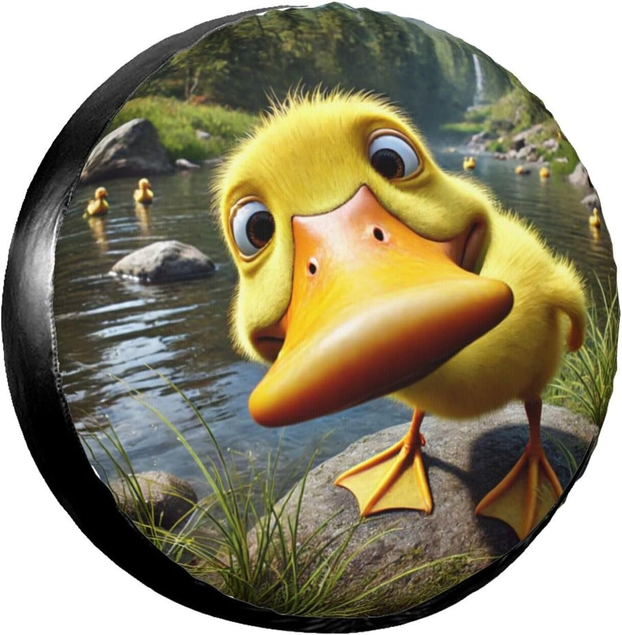 Funny Duck Spare Tire Cover with Unique Print, Weatherproof Wheel Covers Tire Protector, Universal Fit for Rv, Trailer, SUV, Camper Vehicle image number 2