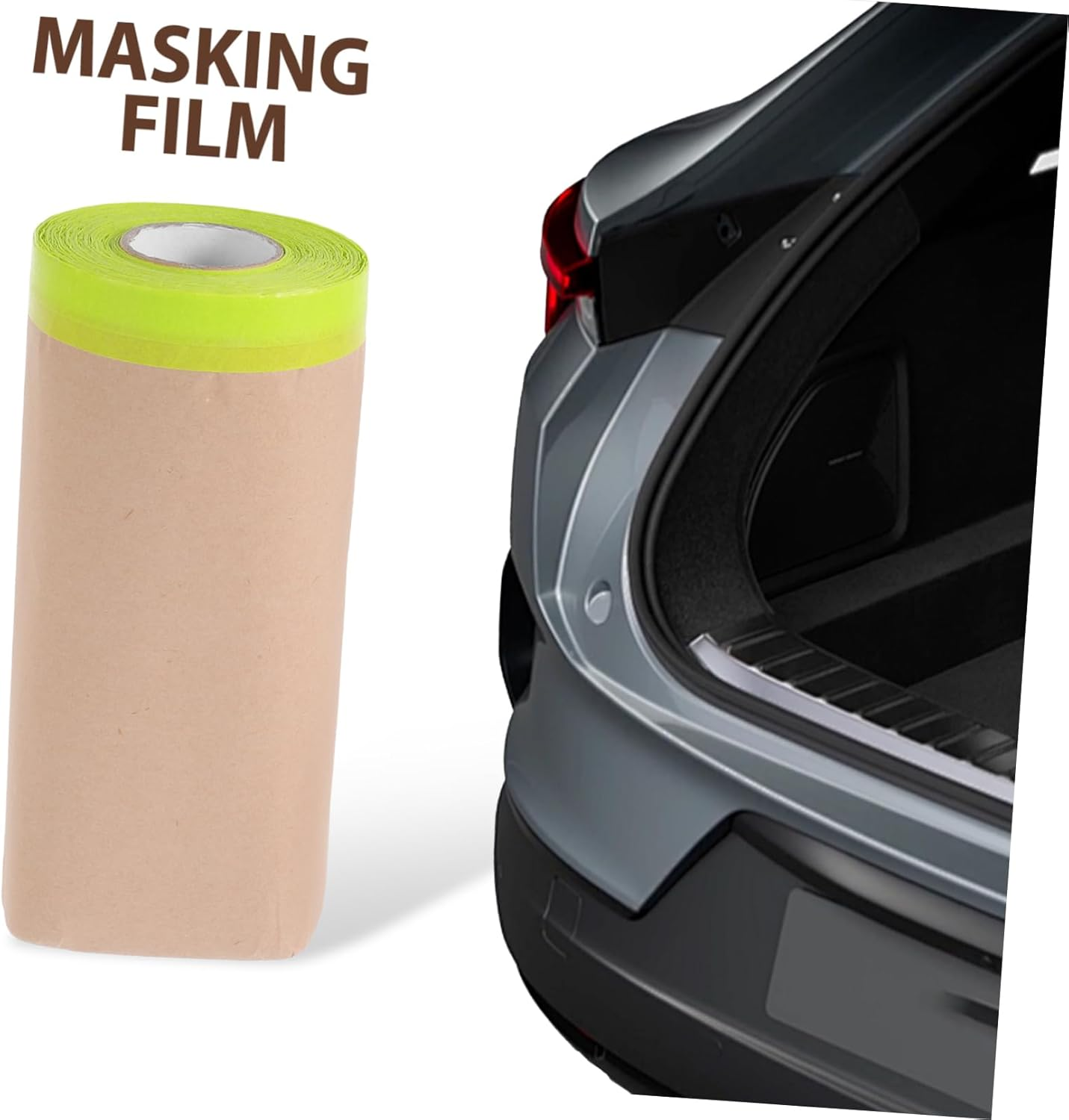 CANIGHT 5Pcs Pre-Taped Masking Paper for Painting Adhesive Film for Artists and Automotive Projects Solvent-Resistant Easy to Cut and Reposition for Furniture and Wall image number 4