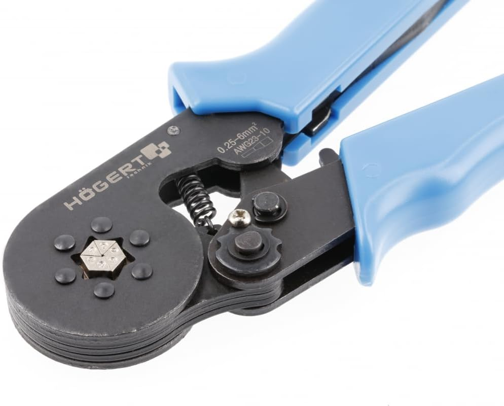 H&Ouml;GERT TECHNIK Crimping Tool for Thin Wall Sleeves 0.25-6.0Mm&sup2; (23-10AWG) 175Mm Hexagonal Press Tool Heavy Duty Ergonomic image number 6