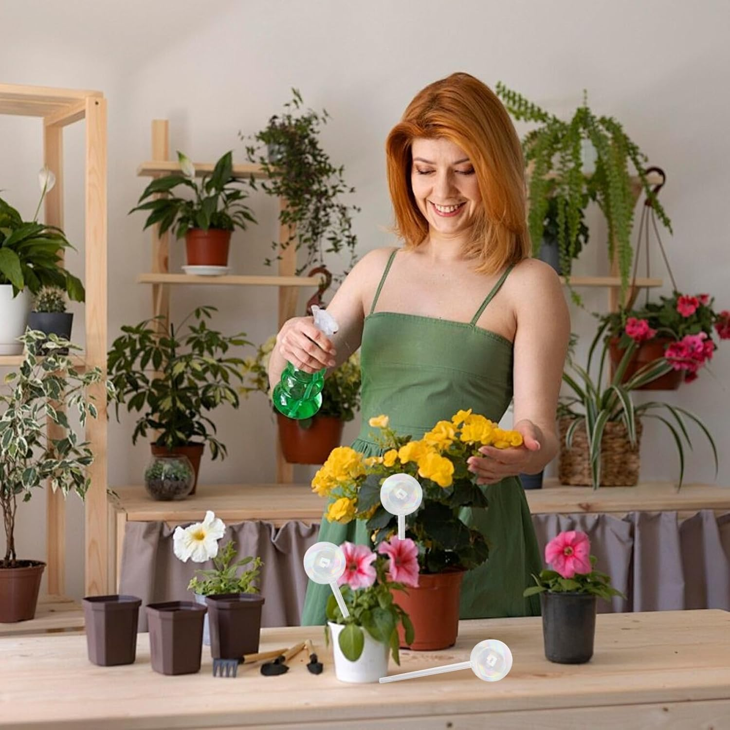 Aiiyiihii 4 Pack Plant Watering Globes, Colorful Clear Glass Water Bulbs for Indoor Plants, Decorative Automatic Water Globes for Outdoor Plants, Glass Plant Self Watering Globes for Indoor Plants - Global image number 5