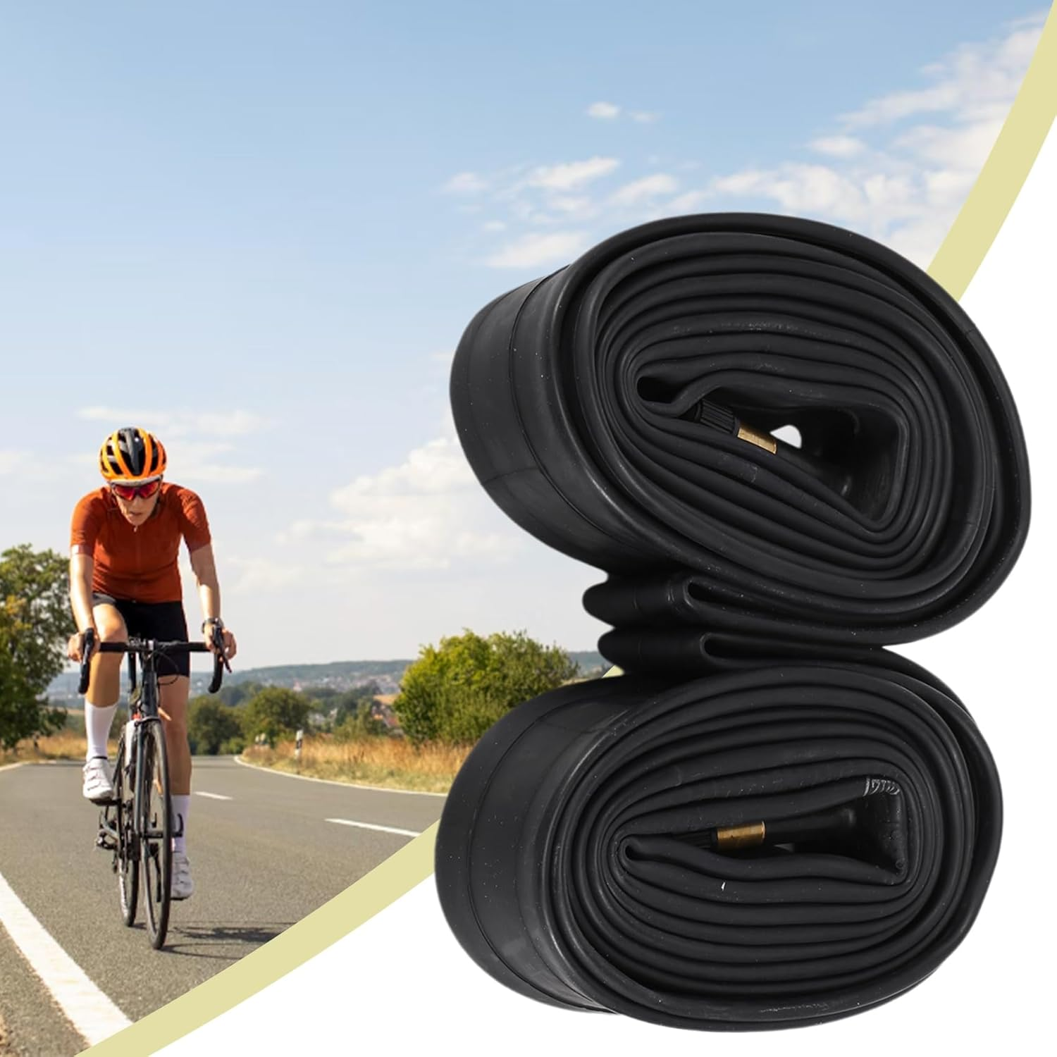 Ceahoify 700X35C/38C/40C/43C Bike Inner Tube with Schrader Valve 48Mm, 2 Pack Bike Tire Tube for 700C Road Bicycle image number 3