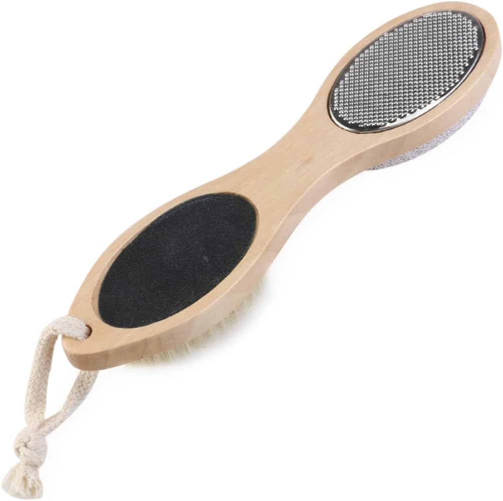 FOMIYES 4-In-1 Foot File Callus Remover Pumice Stone Nail Brush for Foot Exfoliation image number 1