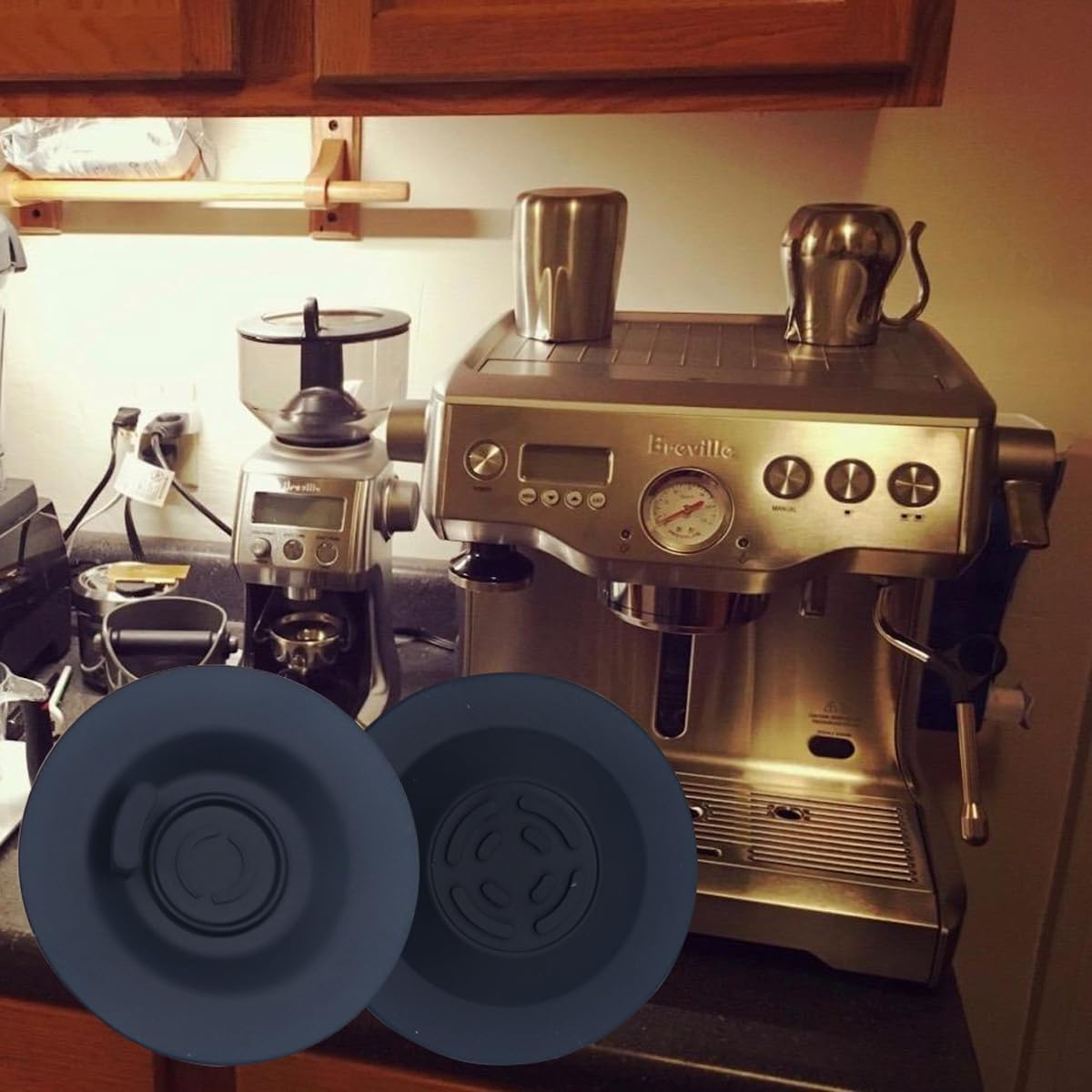 2 Pack 58 Mm Backflush Cleaning Disc for Breville,Cleaning Disc for Breville Espresso Machine Part BES920XL BES900XL BES980XL Bes990,Black