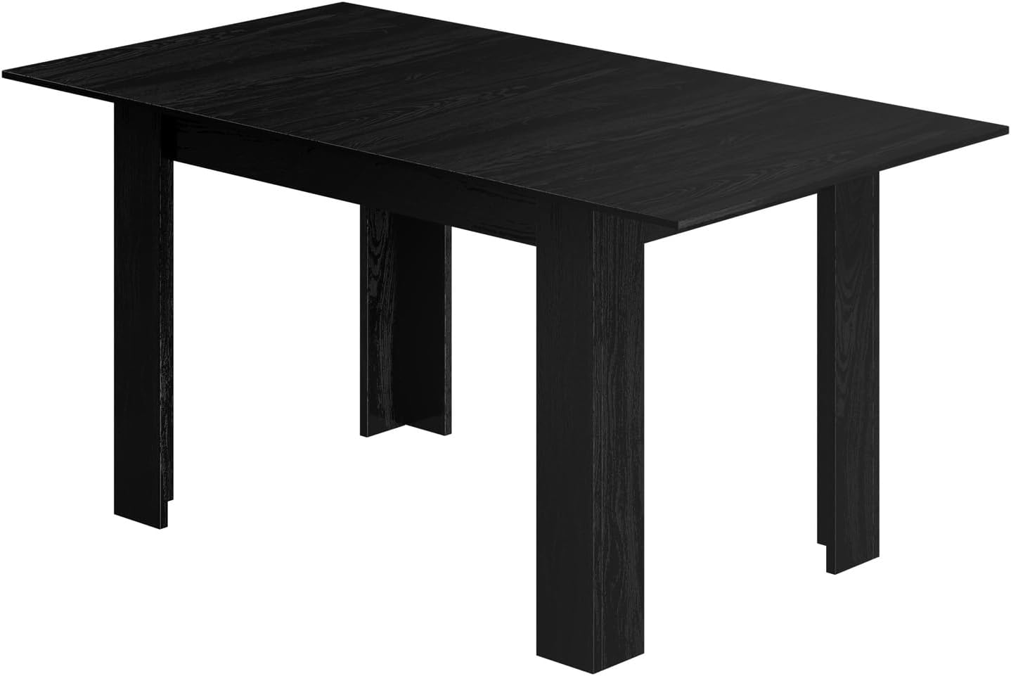 Oikiture 160Cm Dining Table Extendable Rectangular Dining Table for Home Kitchen and Dining Room Black image number 1