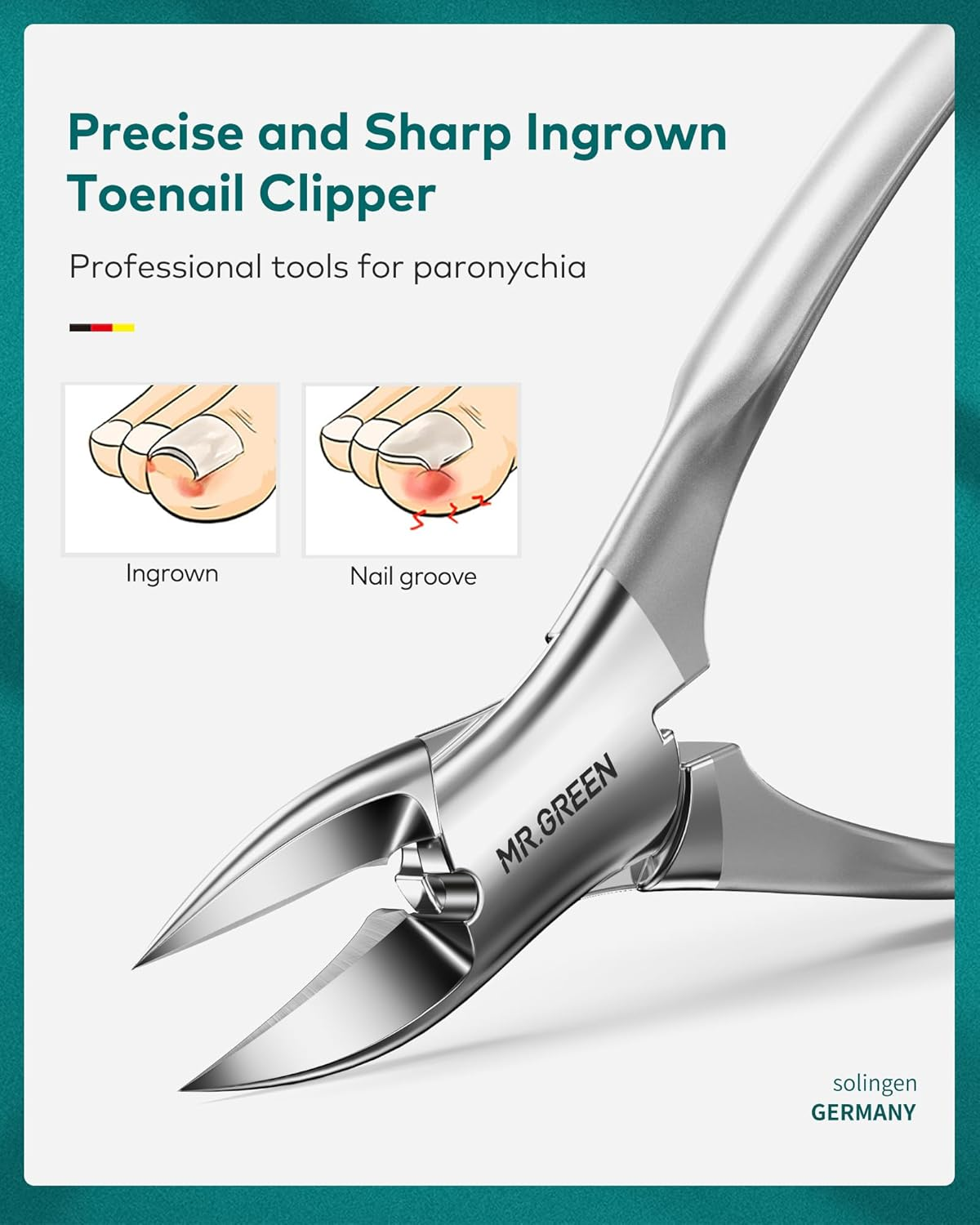 MR.GREEN Upgraded Manicure Set, German Stainless Nail Clippers Set W/Anti Splash Cather, Seiko Quality Fingernail& Toenail Clipper, Professional Nail Care Kit with Exquisite Leather Case for Men&Women image number 5