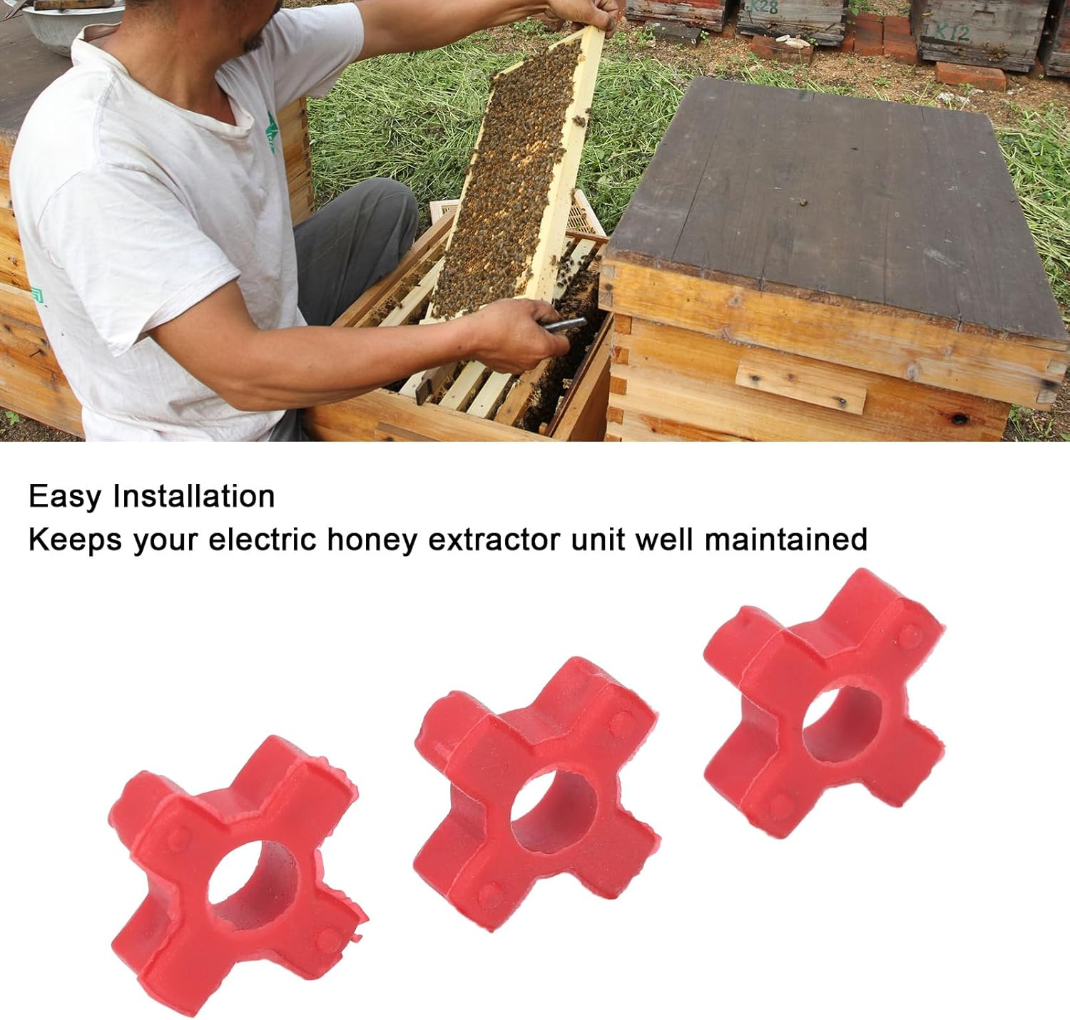 Plastic Bushing Connectors for Electric Honey Extractors, 10PCS Honey Extractor Bushing Connectors, Polyurethane Buffering Pad Connector for Electric Honey Extractor Accessories image number 3