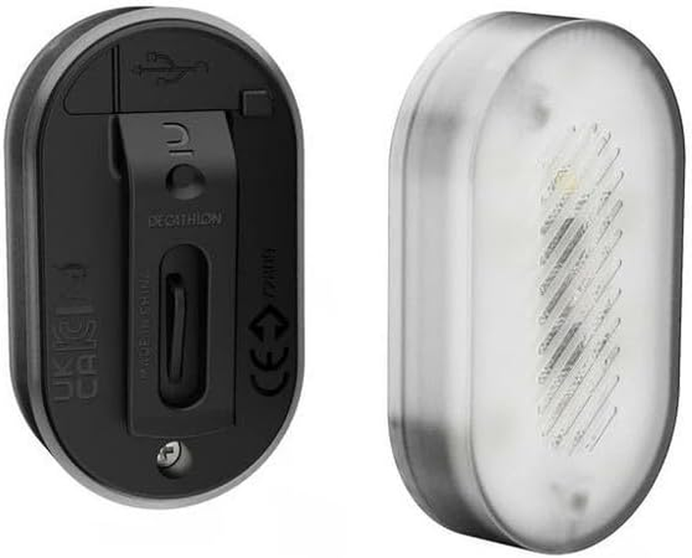 Elops Decathlon USB Clip Front/Rear Bike Light Sl510 - Black - Bike Lights