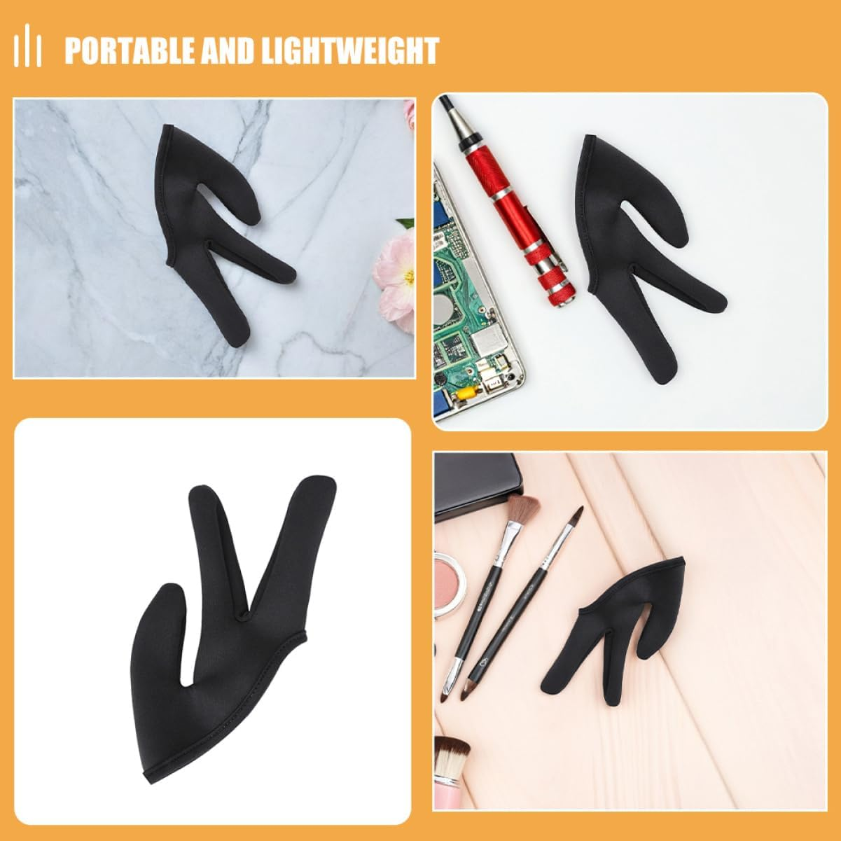 NIYANGLE 2Pcs Hair Styling Heat Resistant Gloves Three-Finger Curling Gloves Heat Insulation Heatproof image number 1