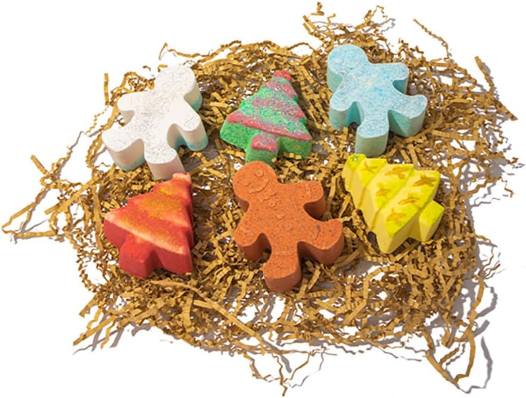 Gogogmee 6Pcs Christmas Gingerbread Man Bath Salt Fragrance Bathing Salt for Relaxation Skin Friendly Bubble Bath Experience for Family Fun image number 5