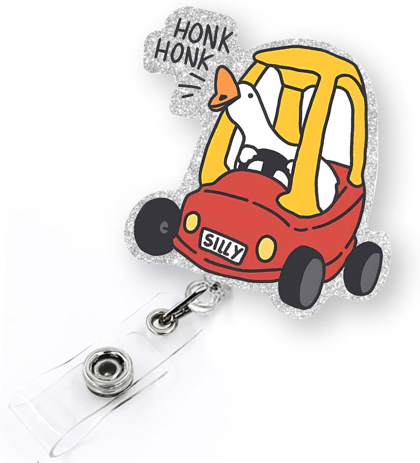 Funny Angry Goose Badge Reel Retractable for Nurse Nursing RN CNA LPN Medical Worker & Office Staff | Cute Nurse Gifts, Silly Goose Badge Holder with Alligator Clip & 24&rdquo; Durable Nylon Cord | Acrylic image number 3