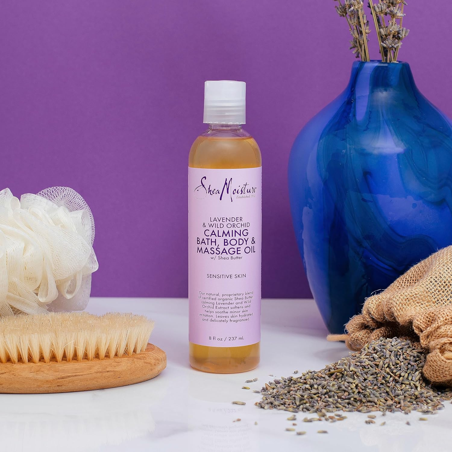 Sheamoisture Bath, Body and Massage Oil Lavender Wild Orchid Calming Moisturizer for Sensitive Skin 8 Oz image number 5