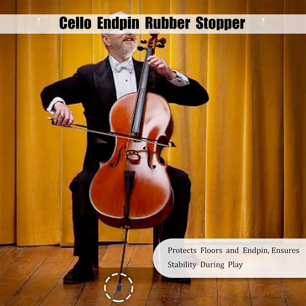 Cello Endpin Stopper Tips, 8-Piece Set, Rubber Anti-Slip Anchor Accessories for Double Bass image number 1
