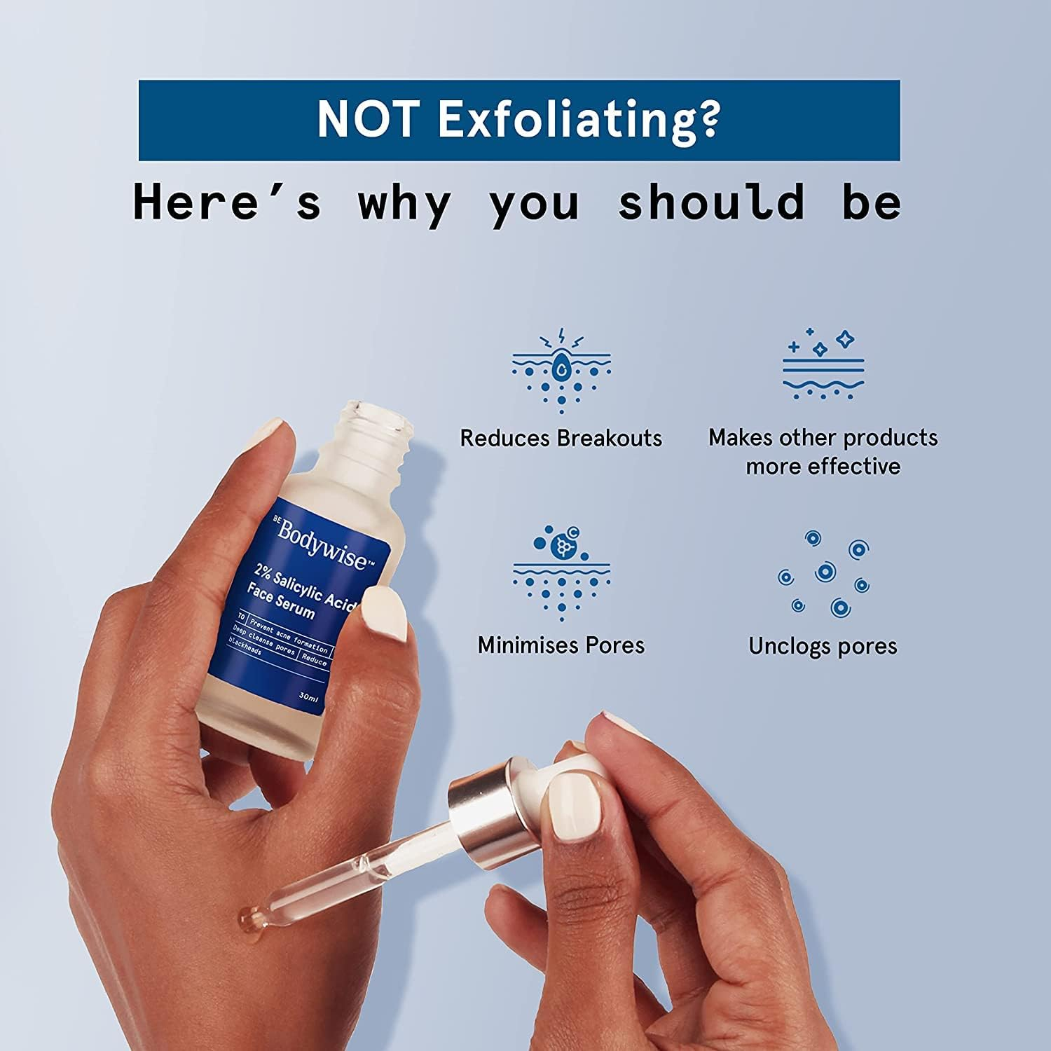 Be Bodywise 1% Salicylic Acid Body Wash, 10% Niacinamide Face & Body Lotion & 2% Salicylic Acid Face Serum | Prevents Body Acne, Exfoliates & Promotes Glowing & Radiant Skin | 480 Ml image number 4